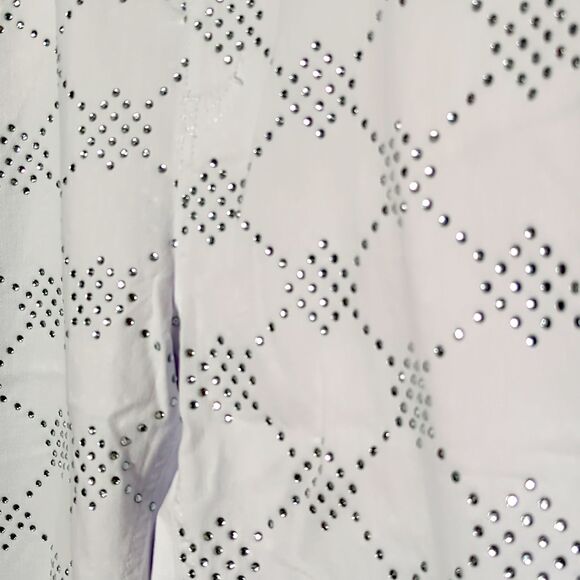 Ashley Stewart Rhinestone Embellished Denim Capri Pants - Size 18 - Picture 4 of 6